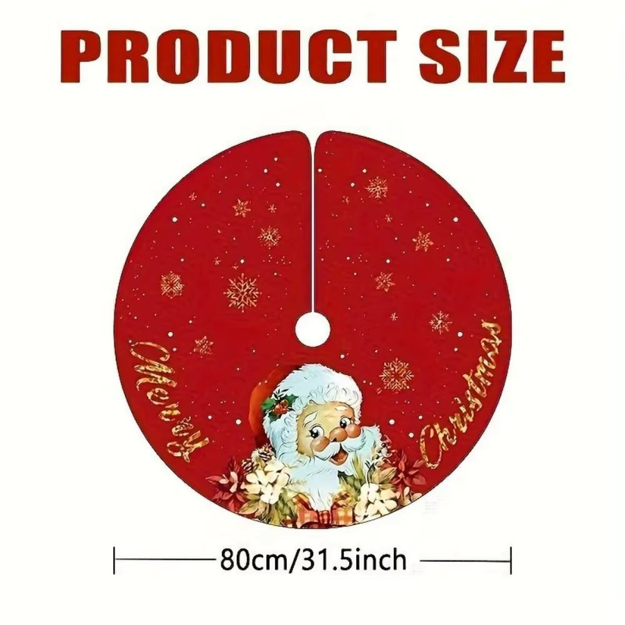 VIKAMA Weihnachtsbaumrock mit klassischem Weihnachtsmann-Print und Schleifen-Design in Rot - Bild 3