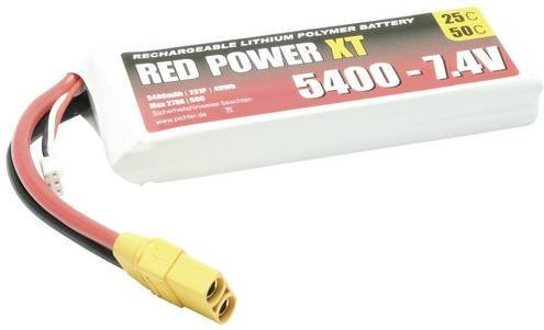 Red Power LiPo Modellbau-Akkupack 7.4V 5400 mAh 25 C mit XT90 Anschluss in Rot/Weiß - Bild 1