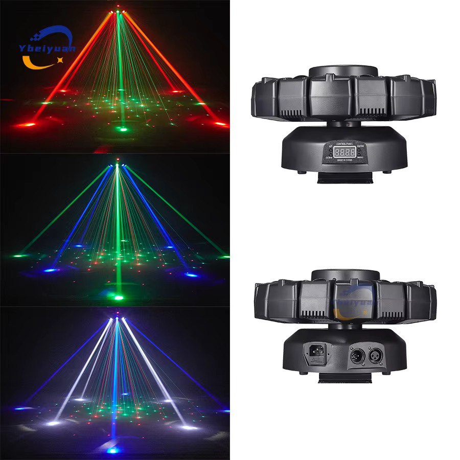Ybeiyuan 150W 8-Arm Beam Bühnenlicht mit 4-in-1 RGBW LED-Effekt, DMX512 und Fernbedienung für DJ-Partys und Diskotheken - Bild 6