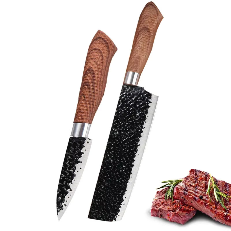 WXCOO Küchenmesser aus geschmiedetem Metall mit Holzgriff zum Schneiden von Fleisch und Gemüse - Bild 5