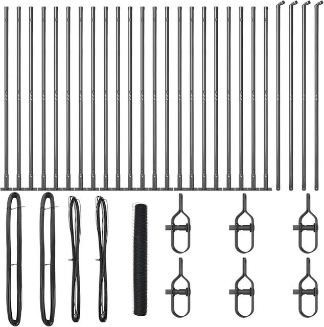 vidaXL Zaunpfosten aus Stahl und PVC in Grau, Höhe: 120 cm, Breite: 5 cm - Bild 1