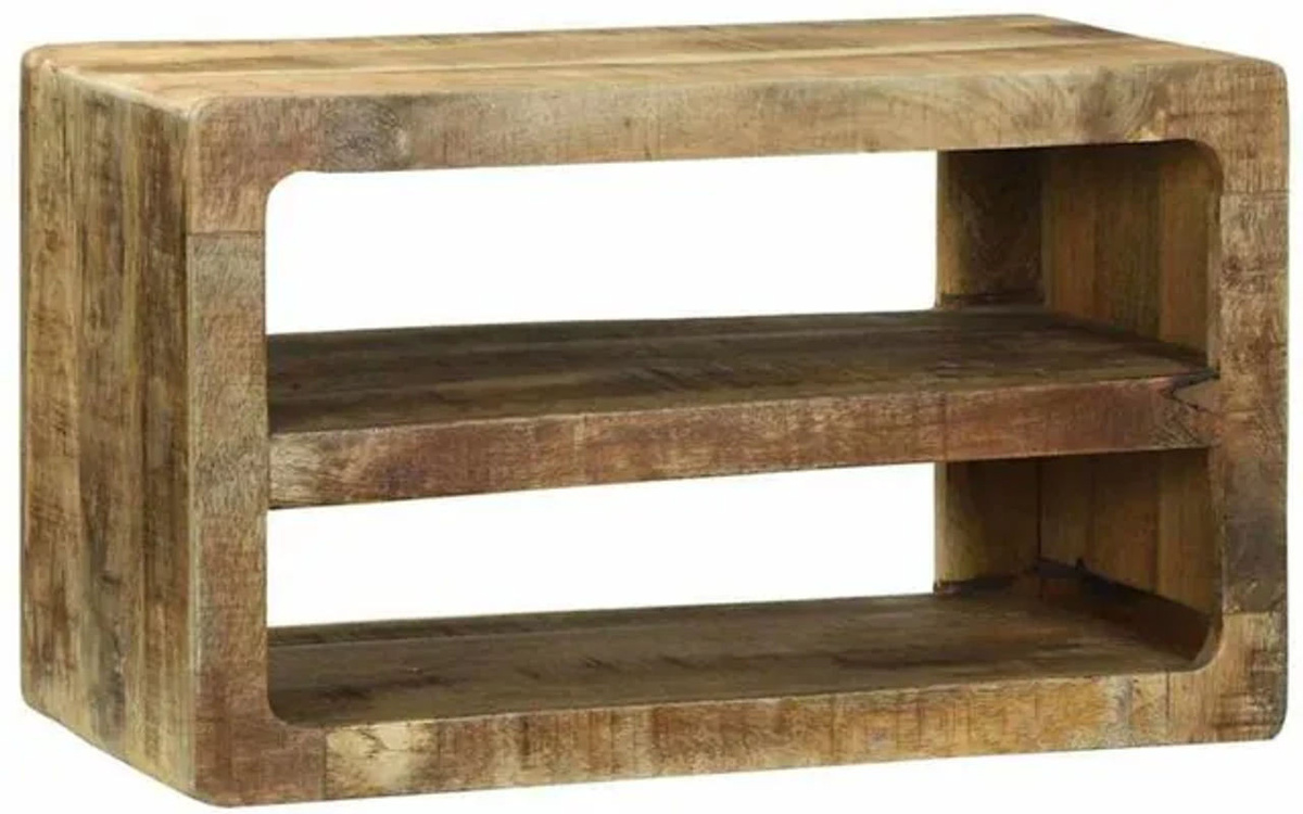 Vidaxl TV-Schrank aus Massivholz Mango in Braun mit Regal, B/T/H: 60 x 32 x 36 cm - Bild 1