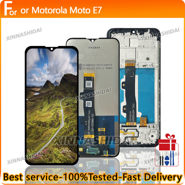 Motorola Moto E7 LCD Display Ersatz mit Touchscreen Digitizer und Rahmen in Schwarz - Bild 1
