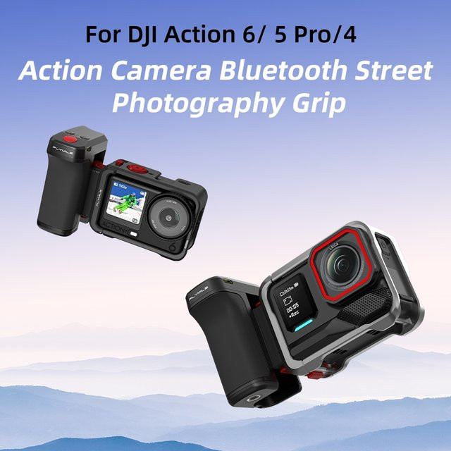 SZKOSTON Kamera-Griff mit Schnellverschluss und Bluetooth-Auslöseknopf für DJI Action 6, Action 5 Pro und Action 4 in Schwarz - Bild 1