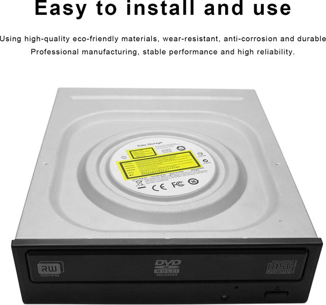LJIAL Internes optisches 3,5-Zoll-DVD-CD-Laufwerk mit SATA-Schnittstelle in Silber - Bild 1