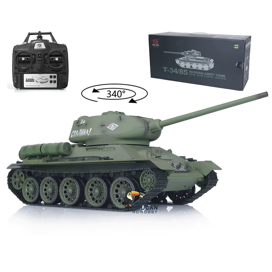 Heng Long Sowjetischer T34-85 RC Panzer Modell, 1:16, Kunststoff, Grün - Bild 3