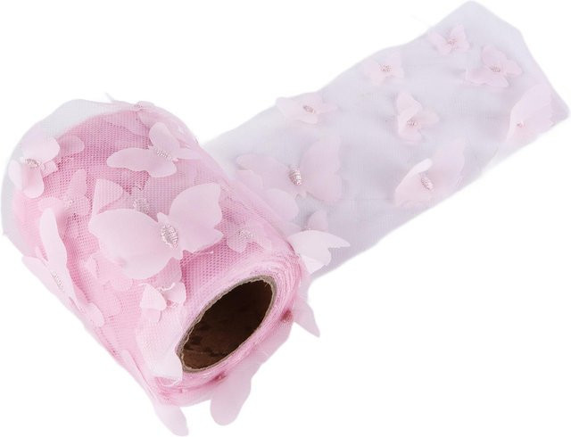 GoolRC Tüllrolle aus Polyester für DIY Haarschmuck und Nähen in Schwarz und Rosa - Bild 1