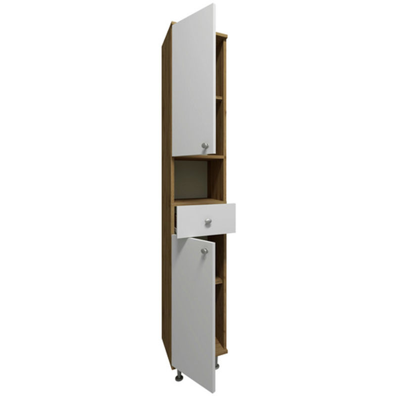 VCM Hochschrank Nilosi in Beige mit Eichenoptik, Breite: 30 cm, Höhe: 185 cm, Tiefe: 31 cm - Bild 3