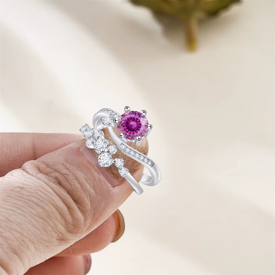 BIJOX STORY Ring Set, 925 Silber, Moissanit - Bild 1