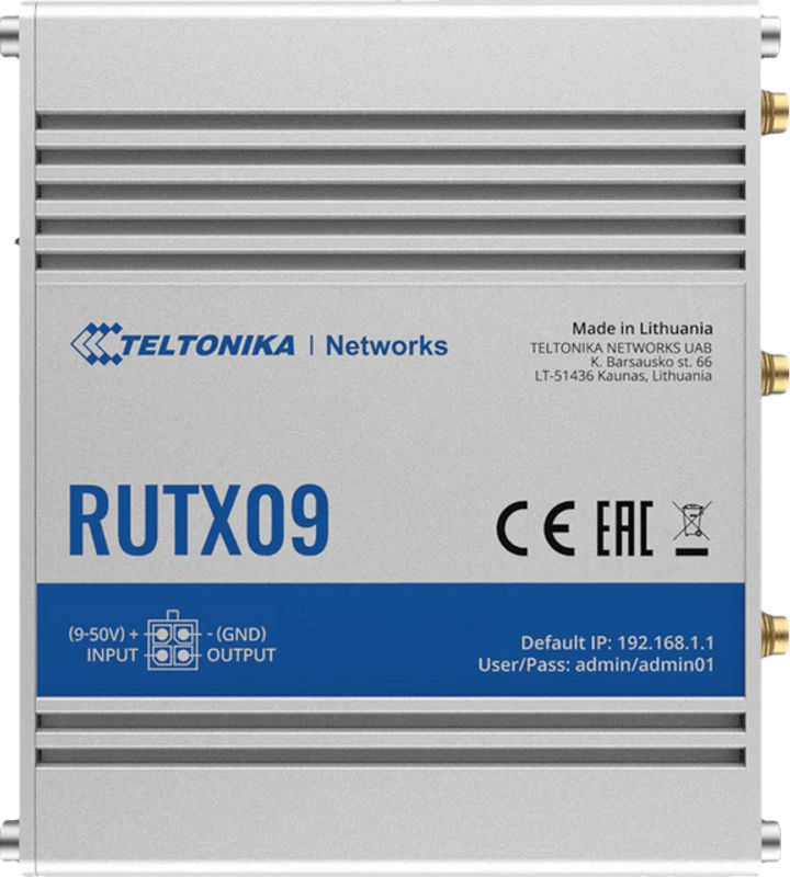 Teltonika RUTX09 LTE/4G Industrie Router mit 4-Port-Switch, GigE, GPS und Cellular/Ethernet/LAN Unterstützung zur Montage an der DIN-Schiene - Bild 3