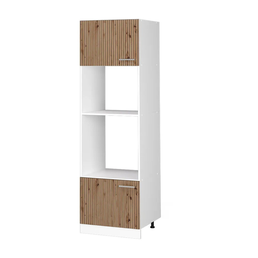 Vicco Mikrowellenschrank R-Line Küchenregal in Artisan-Eiche und Weiß, B/T/H: 60 x 57,2 x 207 cm - Bild 2