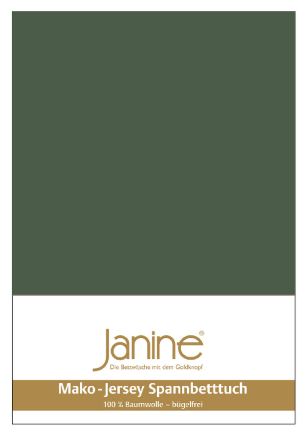 Janine Spannbetttuch aus Mako-Jersey aus 100% Baumwolle, Farbe: Olivgrün, B/T: 180 x 200 cm - Bild 1
