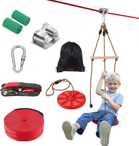 VEVOR Zipline-Set für Kinder & Erwachsene mit Nylon-Sicherheitsgurt - Bild 1