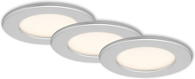 Briloner LED Einbauleuchten Thin 3er-Set Warmweiß Chrom-Matt B/T/H: 11,5 x 3 x 3 cm - Bild 1