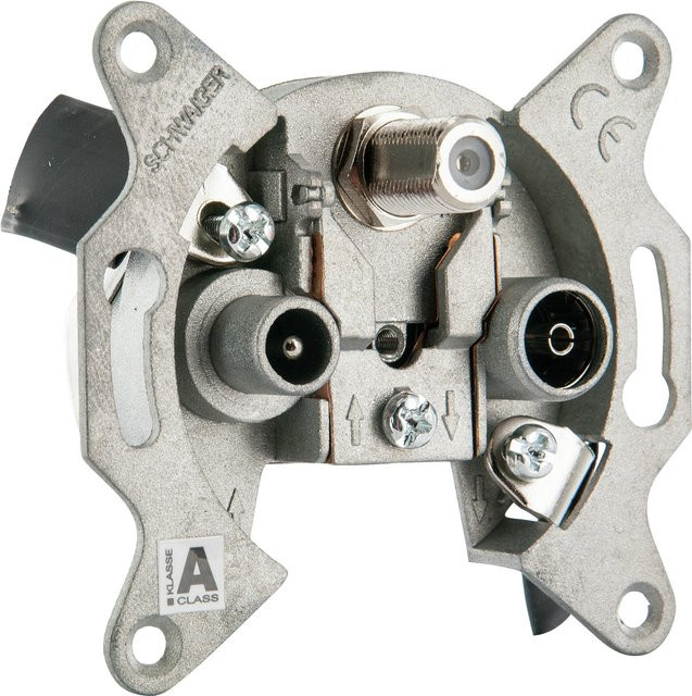 Schwaiger SAT-Einzelanschlussdose in Silber aus Metall - Bild 1