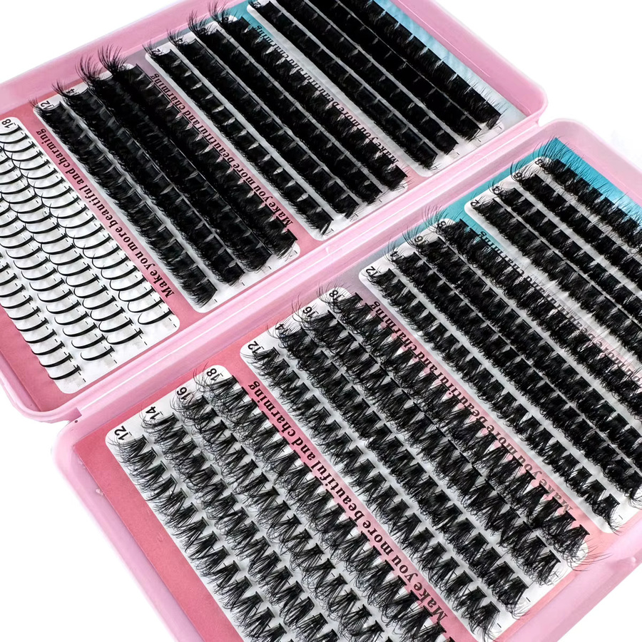 UMIRYAO Einzelcluster Falsche Wimpern, Black, 560 Stück, Unisex - Bild 4