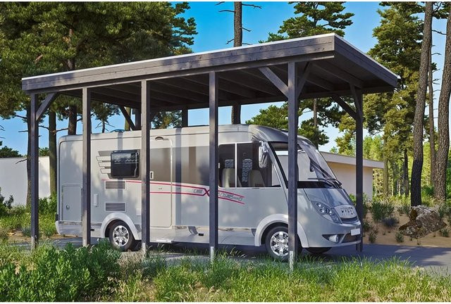 SKANHOLZ Caravan-Carport Friesland Caravan in Schiefergrau, B/T: 397 x 708 cm - Bild 1