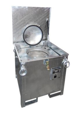 Sammelbehälter BAUER ASB 250 aus Stahlblech in Silber, stapelbar und abschließbar, B/T/H: 79,0 x 81,5 x 83,0 cm - Bild 1