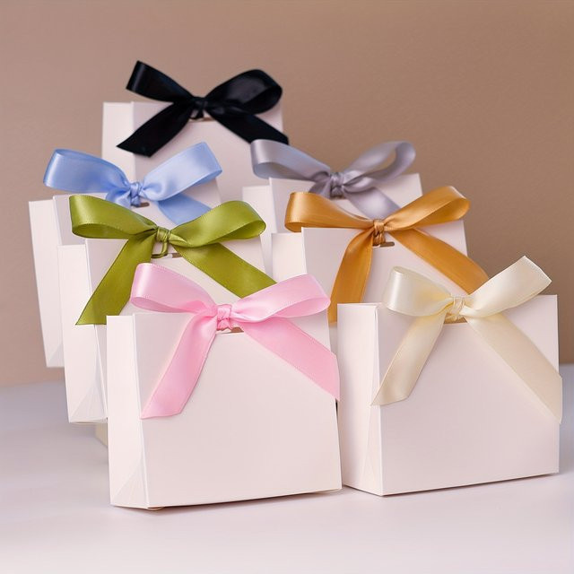 10-teiliges DIY Mini-Geschenktüten-Set aus Papier für Hochzeiten und Geburtstage mit Band in Schwarz und Weiß - Bild 1