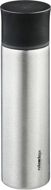 Relaxdays Trinkflasche aus Edelstahl in Silber, vakuumisoliert und auslaufsicher mit Becher, 750 ml - Bild 1