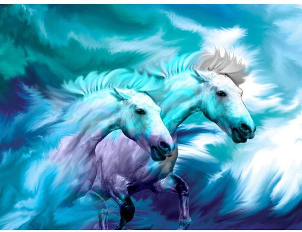 FIYO Diamond Painting Pferd Wanddekoration Mehrfarbig B/H: 30 x 20 cm - Bild 1