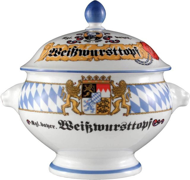 Seltmann Weiden Löwenkopfterrine mit Deckel Compact Bayern aus Porzellan, Weiß, 2,1 l - Bild 1