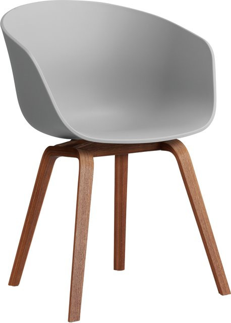 HAY About A Chair AAC 22 mit Armlehnen in Grau aus Polypropylen und Holz - Bild 1