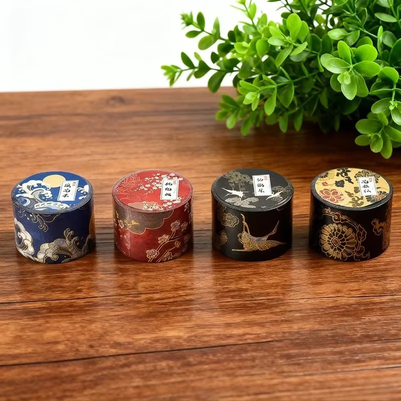 Imperial Heritage Washi Tape mit chinesischer Vintage-Landschaft und Goldfolie in Gold, Braun und Multicolour für Bastelarbeiten und Tagebuchgestaltung - Bild 4