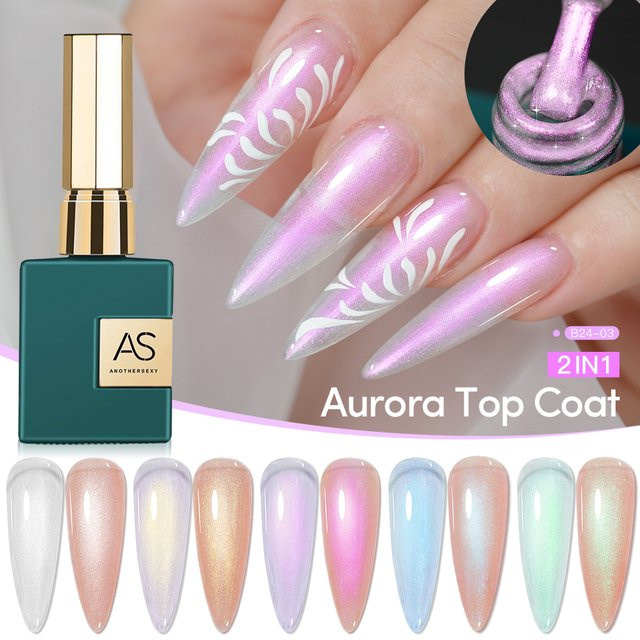 AS Aurora Glitter Nagelgel, Blau Lila, 15 ml - Bild 1
