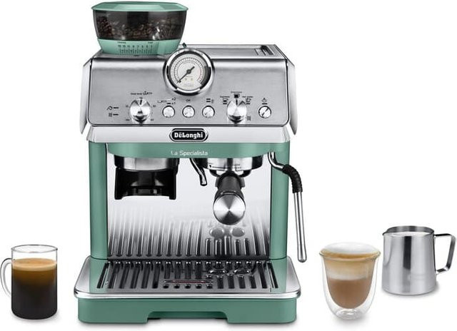 De'Longhi La Specialista Arte Siebträgermaschine EC9155.GR in Grün mit Dampflanze und Edelstahlgehäuse - Bild 1