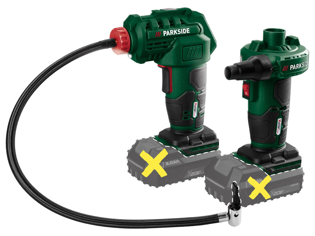 PARKSIDE 20 V Akku-Luftpumpe PALP 20-Li C3 und Akku-Kompressor PAK 20-Li C3 Set, grün, ohne Akku und Ladegerät - Bild 3