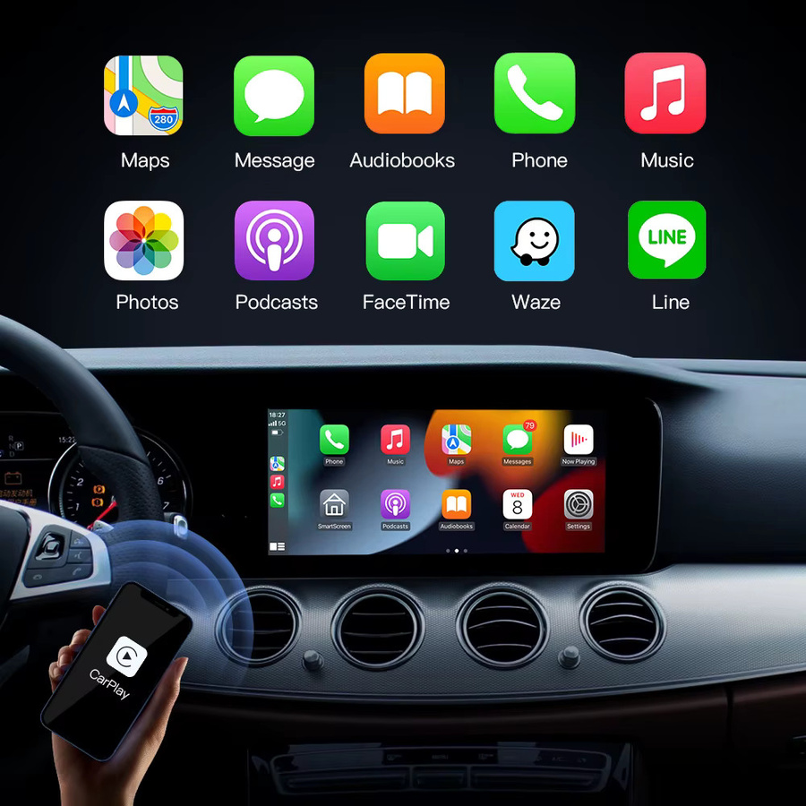 CARABC Drahtloses CarPlay und Android Auto Modul für Mercedes Benz NTG4.5 und NTG5.0 Systeme, Schwarz - Bild 2