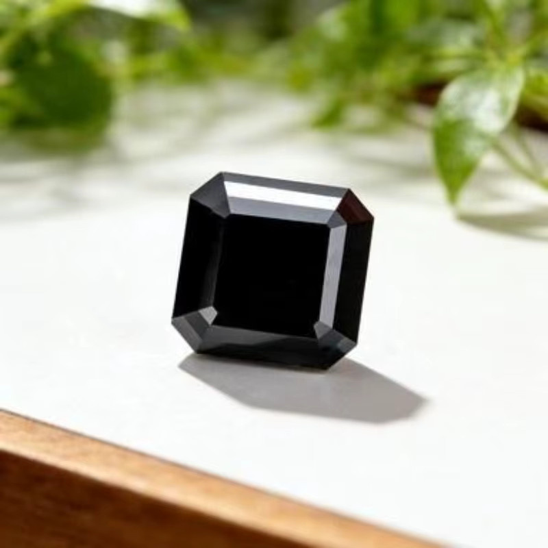 CHAOPAIZHIWU Moissanit Anhänger, Asscher-Schliff, quadratisch, schwarz - Bild 4