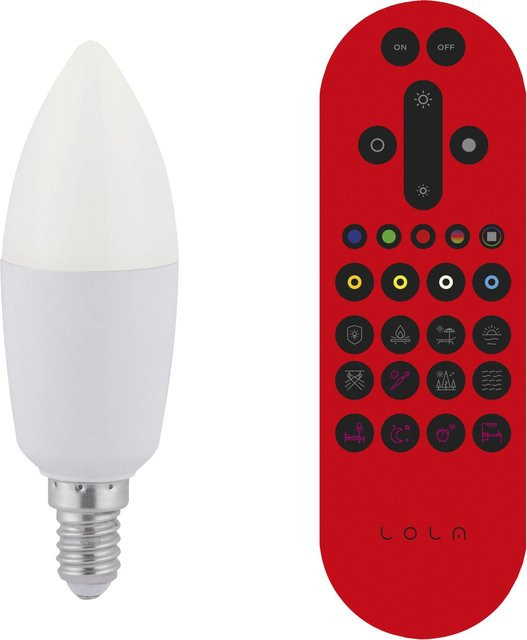 Just Light. LED Leuchtmittel E14 Kerzenform in Weiß mit 6 W, 470 lm und 2.700 K, dimmbar, WLAN, RGBW und kompatibel mit Amazon Alexa und Google Assistant - Bild 1