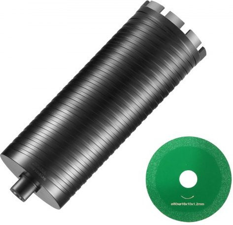 VEVOR Diamant-Kernbohrer für Beton, Ziegel und Blöcke, Nass-/Trocken-Anwendung, Farbe: Schwarz, Durchmesser: 10,16 cm, Bohrtiefe: 29,0 cm - Bild 1