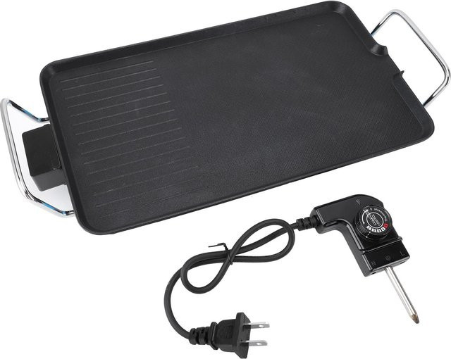 Aimo Elektrische Grillplatte in Schwarz mit 1350 W, antihaftbeschichtete Pfannkuchengrill mit Cool-Touch-Griffen und spülmaschinenfesten Teilen - Bild 1