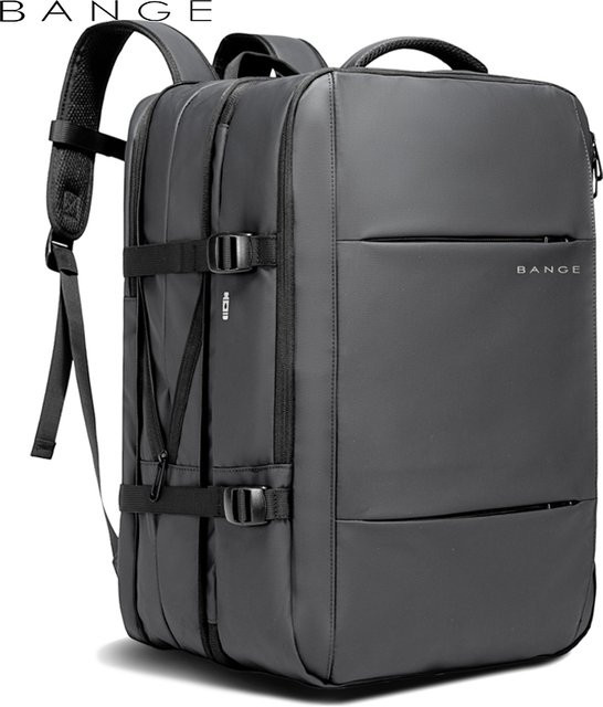 BANGE Ästhetischer Business-Rucksack für Herren in Grau mit USB-C Anschluss, wasserdicht und erweiterbar, passend für Laptops bis 17,3 Zoll - Bild 1