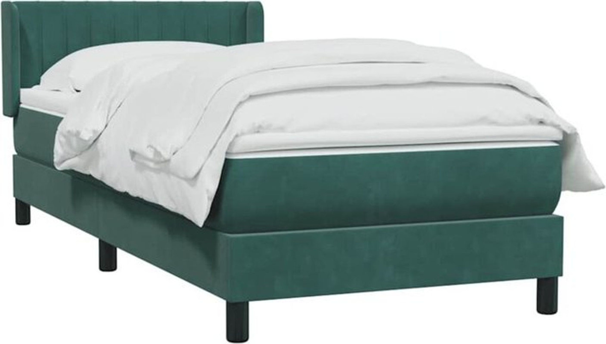 Vidaxl Boxspringbett mit Matratze in Grün aus Samt, Modernes Design, B/T/H: 80 x 220 x 83 cm - Bild 1