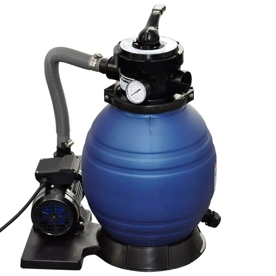 vidaXL Sandfilterpumpe für die Poolfiltration, 400 W, 11.000 l/h, Blau - Bild 2