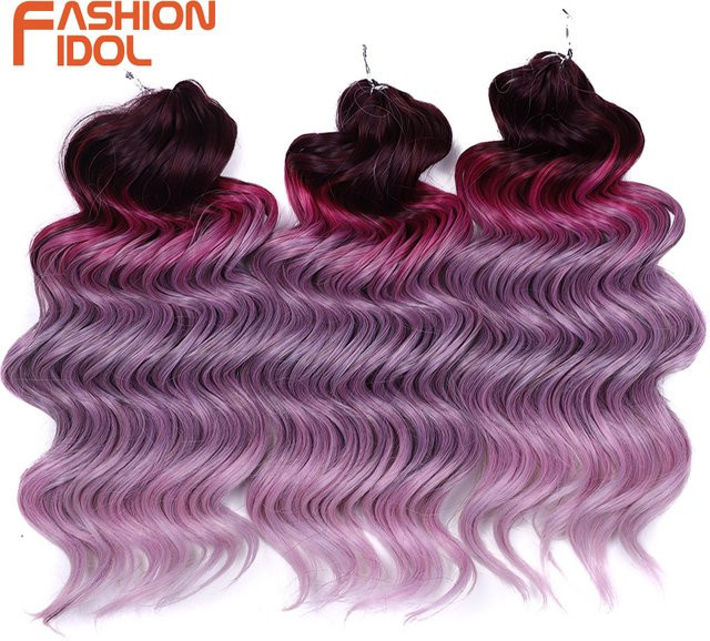 FASHION IDOL Haarzöpfe, Ombre Lila, 40 cm, 3 Stück - Bild 1