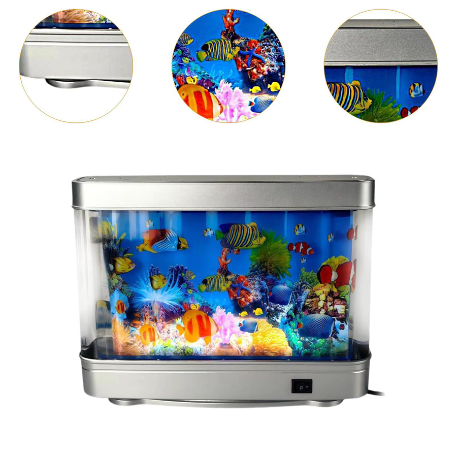 Baoblaze Aquarium Nachtlicht in Silber mit Mehrfarbiger Beleuchtung und Transparentem Design - Bild 3