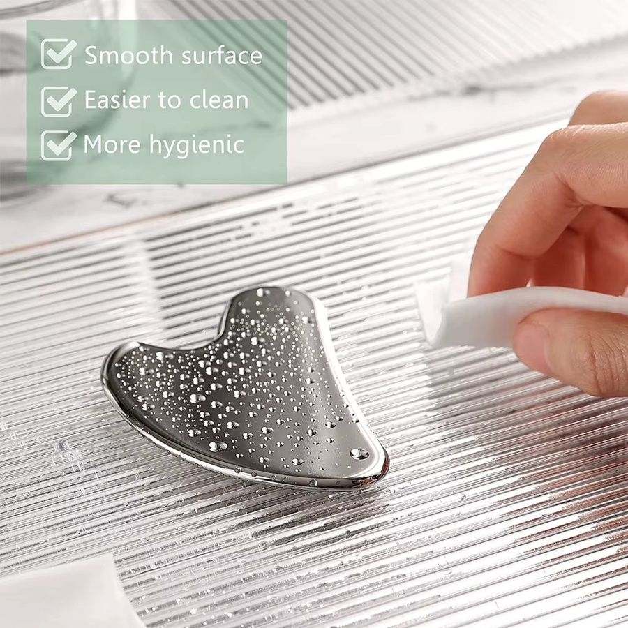 JWWMMJ Gua Sha Massage Werkzeug Edelstahl, Silber, Unisex - Bild 3