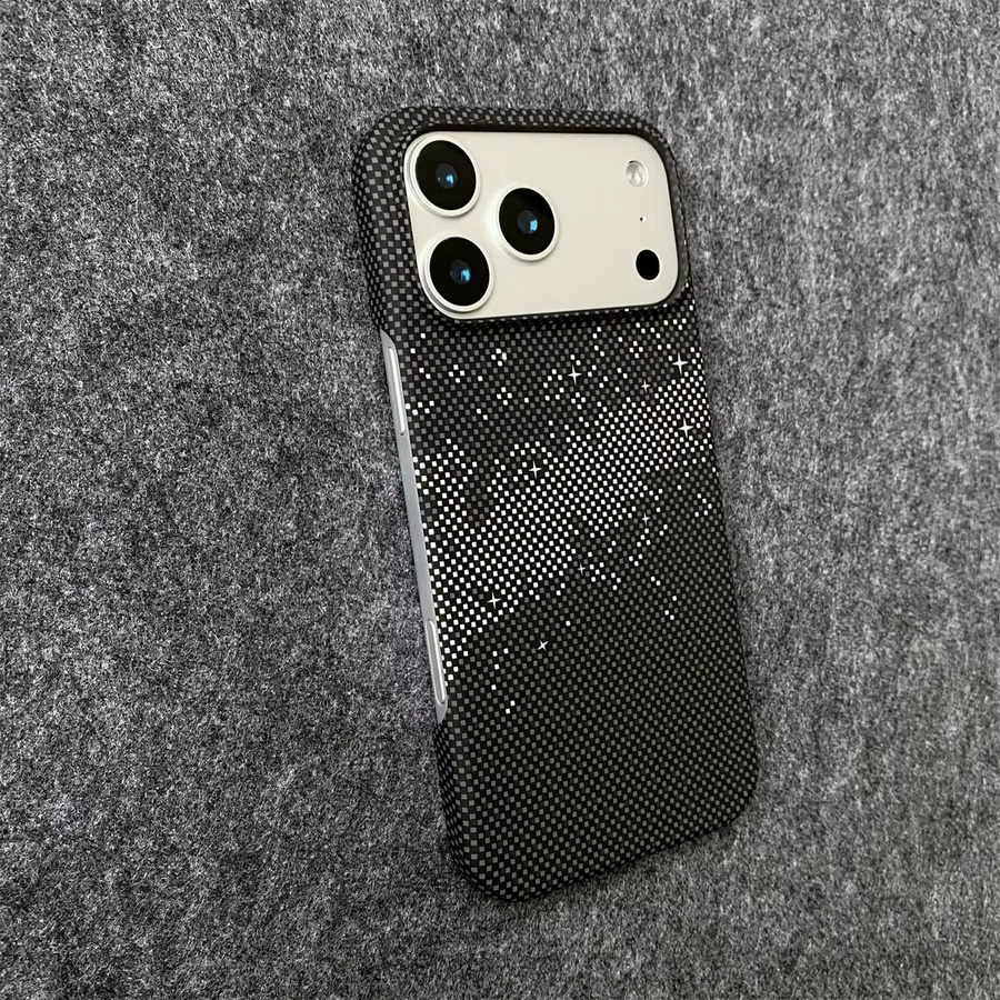 Stoßfeste iPhone Schutzhülle von szHAIyu mit Kevlar-Carbonfaser-Muster aus hartem PC in Blau - Bild 1