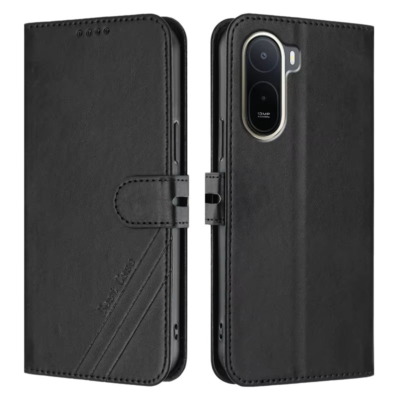 Xiaomi Poco C85x C81 Pro Leder Flip Case Wallet Book Cover Etui in Schwarz - Bild 1