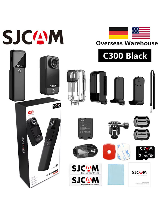 SJCAM C300 Taschen-Action-Kamera für Vlogging in Schwarz, wasserdicht mit fester Halterung und Akku - Bild 5