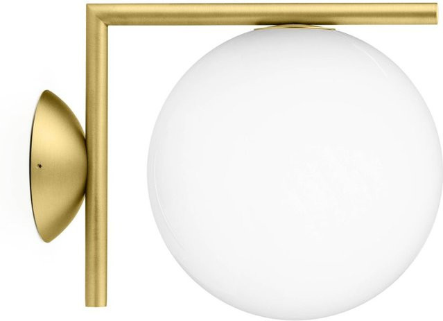 Flos IC Outdoor Wandleuchte in Gold aus Stahl mit Opalglas und LED-E14 Leuchtmittel - Bild 1
