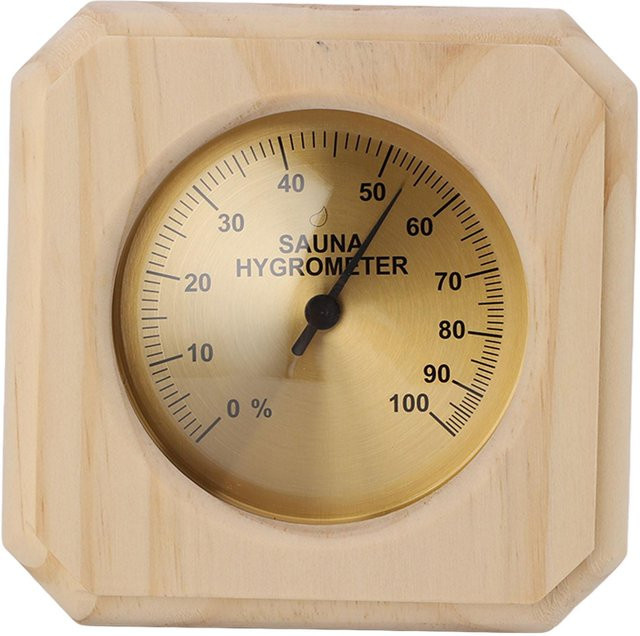 CosyHome Thermo-Hygrometer aus Holz für die Sauna zur Wandmontage in Braun und Beige - Bild 1