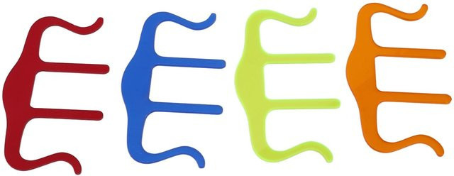 4 Stück Notenbuchklemmen M-Form aus Acryl von CosyHome in Blau und Multicolour als Seitenhalter für Noten, Zeitungen und Zeitschriften - Bild 1