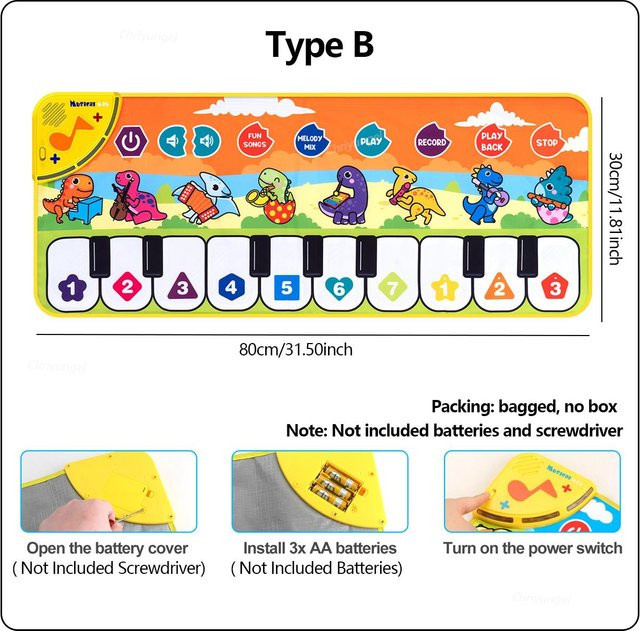 Binchi Outdoor Product Klavier Tanzmatte, Musik Spielmatte, ab 0 Jahre - Bild 1