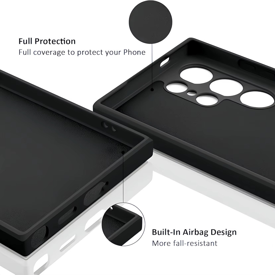 Stoßfeste Schutzhülle aus Flüssigsilikon für Samsung Galaxy S25 Ultra in Schwarz - Bild 2